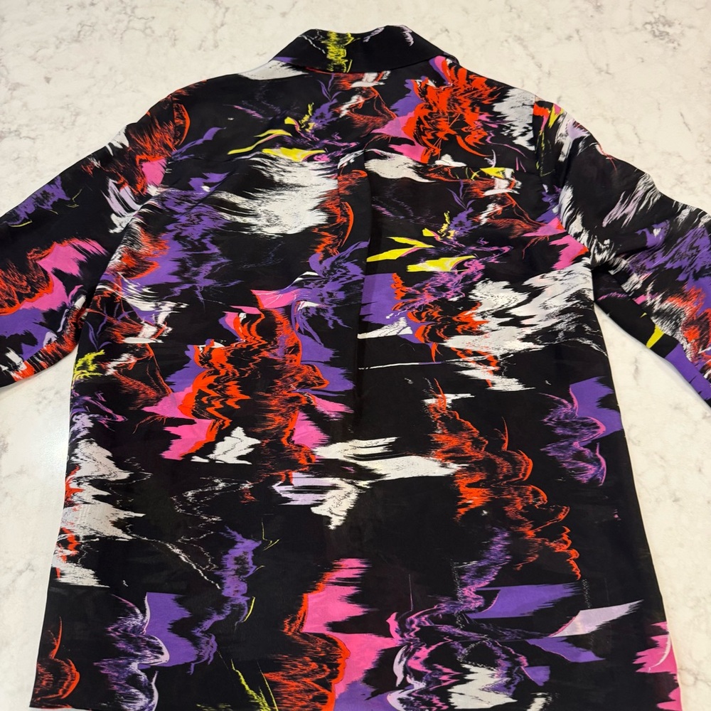 Alice + Olivia Moonstruck Silk Blouse Button Front Top M NWT - Picture 12 of 15